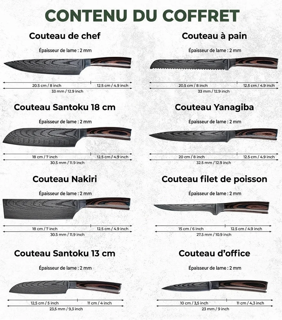 8-Piece Japanese Knife Set - ProChef®